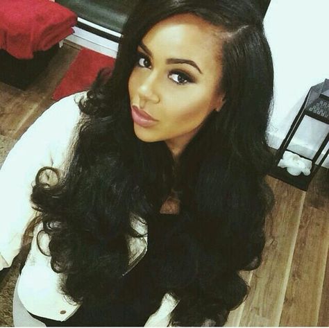 Peruvian Hair Weave, Fun Hairstyles, Curly Weave, Waves Curls, Hairstyle Inspiration, Sew Ins, Hair Laid, Long Black Hair, Peruvian Hair