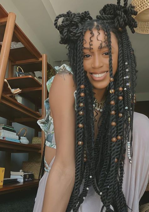 Bohemian Black Hairstyles, Intricate Braids Black, Neo Soul Hairstyles, Armpit Length Braids, Rope Twists, Marley Twist Hairstyles, Curly Haircut, Goddess Braids Hairstyles, Faux Locs Hairstyles