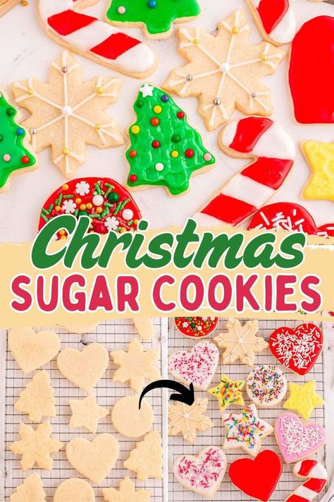 These Soft Cut-Out Sugar Cookies are thick, chewy, and hold their shape perfectly! Ideal for decorating and easy to customize for any holiday or occasion. This simple dough is a must-have for every baker!” #CutOutSugarCookies #EasyCookieRecipe #HolidayBaking #DecoratedCookies Soft Cut Out Sugar Cookies, Homemade Sugar Cookies Recipe, Winter Baking Recipes, Sugar Cookie Recipe For Decorating, Best Christmas Sugar Cookie Recipe, Cut Out Sugar Cookies, Sugar Cookie Icing Recipe, Christmas Sugar Cookie Recipe, Christmas Cutout Cookies