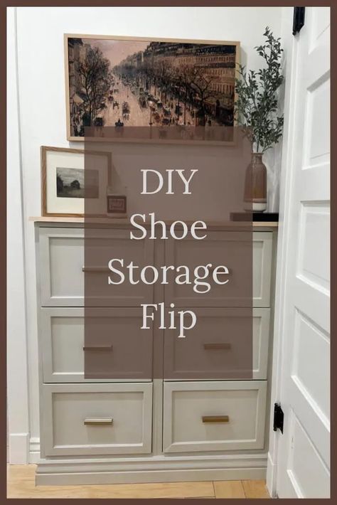 Simple and practical shoe storage step-by-step tutorial Shoe Storage For Laundry Room, Shoes Off Entryway Ideas, Split Level Entry Shoe Storage, Diy Narrow Shoe Storage, Tall Shoe Storage Ideas, Shoe Storage By Door Entryway, Kitchen Shoe Storage Ideas, Shoe Storage Ideas For Small Spaces Entryway Built Ins, Shoe Dresser Entryway