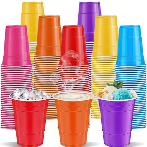 PRICES MAY VARY. Rich colourful plastic cups: You will receive 120 pcs of 16 oz plastic cups, perfect for a variety of party games, ideal for families, events, businesses. And the stacking ability makes them easy to display and store, allowing you to satisfy the demands of your party in generous quantities. Perfect if you’re having a big party! colourful Party Cups Disposable: our 16 oz colourful Beverage cups are about 3.8 x 2.5 x 4.7 inches, with an ideal volume of 16 oz; This 16 oz plastic cu Colourful Party, Soda Cup, Plastic Party Cups, Colorful Drinks, Drinking Cups, Disposable Cups, Big Party, Party Cups, Colorful Party