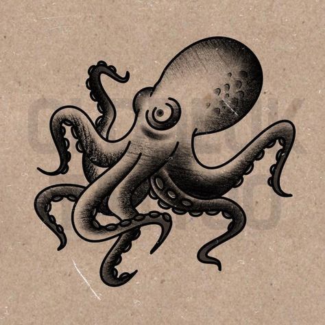 #tattoo #tattoos #inked #tattooart #tattooed #tattooideas #tattoodesign #tattooinspiration #tattoosleeve #tattooflash #inkedgirls #tattooedwomen  #InkLaughs  #TattooFails Old School Kraken Tattoo, Old School Tattoo Octopus, Octopus Flash Tattoo, American Traditional Squid Tattoo, Trad Octopus Tattoo, American Traditional Octopus, Traditional Tattoo Octopus, Traditional Octopus Tattoo, Traditional Nautical Tattoo