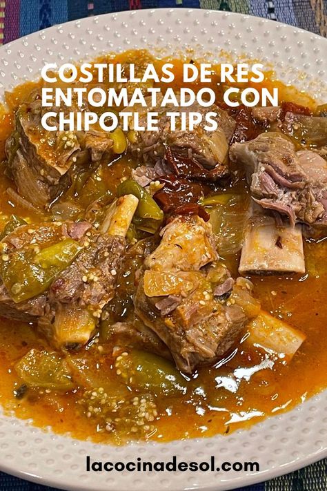 #costilladeres #entomatadoderesconchipotle #recetaderes #comidamexicana #rico #mexicanfood Easy Mexican Picadillo Recipe, Beef Birria Recipe, Beef Ribs Recipe, Traditional Mexican Dishes, Mexican Breakfast Recipes, Clean Eating Recipes For Dinner, Mexican Food Recipes Easy, Corn Recipes, Health Dinner Recipes