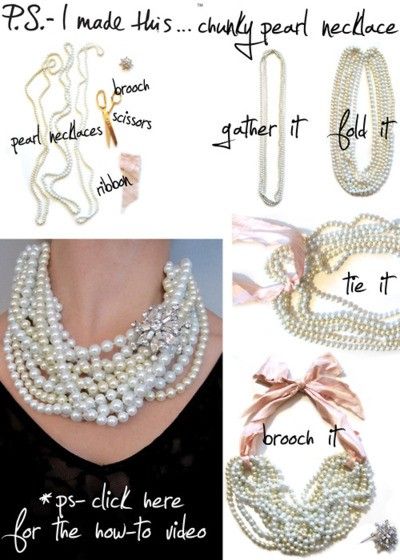 I Like This So Much, I May Have Already Pinned It Chunky Pearl Necklace, Mode Tips, Chunky Pearls, Pearls Diy, Necklaces And Bracelets, Premier Designs Jewelry, Bijoux Diy, Diy Accessories, Audrey Hepburn