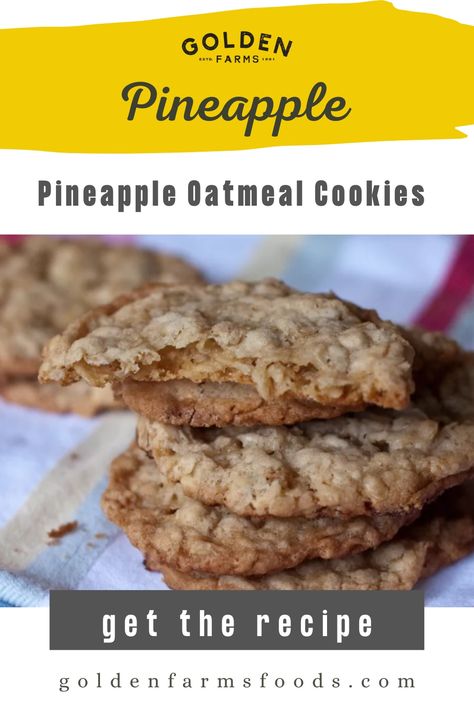 Pineapple Oatmeal Cookies, Pineapple Oatmeal, Coconut Oatmeal Cookies, Wheat Flour Recipes, Pineapple Cookies, Oatmeal Coconut Cookies, Coconut Oatmeal, Oats And Honey, Pineapple Recipes