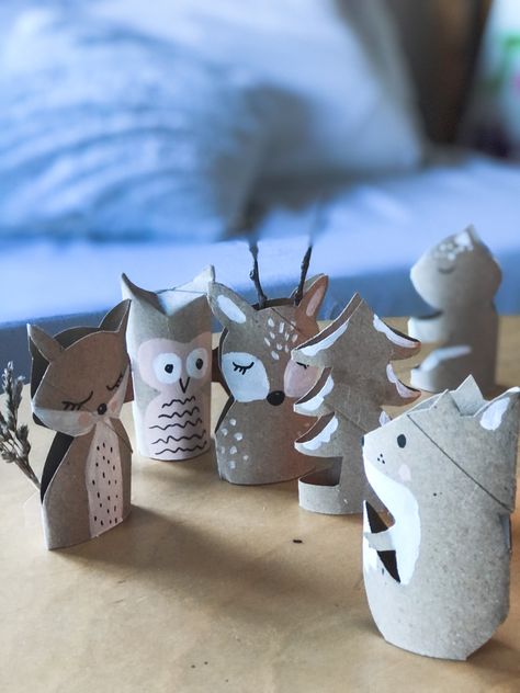 Crafts For Kids Paper, Toilet Paper Crafts, Toilet Paper Roll Crafts, Paper Roll Crafts, Paper Animals, Paper Towel Roll Crafts, Crafts Paper, Handmade Christmas Decorations, Paper Towel Rolls