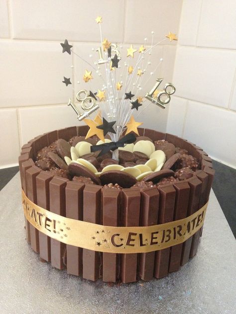 18th Birthday Chocolate Cake, Happy 18th Birthday Cake, Birthday Chocolate Cake, Boys Cake, 50th Cake, Birthday Chocolate, 18th Birthday Cake, Birthday Chocolates, Decorated Cakes