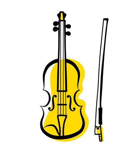 Violin outline musical instrument, vector isolated silhouette, simple hand drawn doodle icon. Violin Outline, Vector Technology, Doodle Icon, Icon Icon, Custom Tattoo, Musical Instrument, Violin, Musical Instruments, Hand Drawn