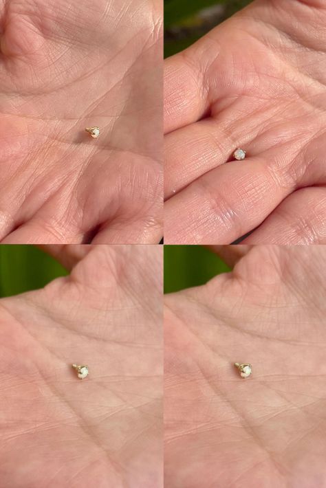 14K Gold Opal Labret Stud – Stunning 3mm Genuine Opal Dermal Top Jewelry Cartilage Piercings, Labret Piercing, Labret Studs, Opal Studs, Nose Rings, Nose Ring Stud, Helix Piercing, Cartilage Piercing, Opal Jewelry