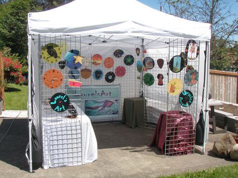 My vendor booth.  Spring 2011 Grid Wall Display, Display Craft Show, Craft Booth Design, Craft Fair Vendor, Booth Diy, Vendor Booth Display, Craft Fair Booth Display, Craft Show Booths, Craft Market Display