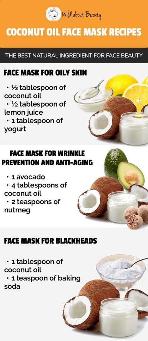 8 Coconut Oil Face Mask Recipes  The Best Natural Ingredient for Face Beauty #fatburning Nutmeg Face Mask, Yogurt Face Mask, Coconut Oil Face, Coconut Oil Face Mask, Face Mask For Blackheads, Mask For Oily Skin, Mask Recipes, Coconut Oil For Face, Blackhead Mask