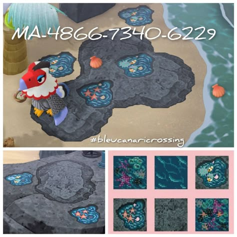 Reef Pattern, Motif Acnl, Acnh Cottagecore, Animal Crossing Memes, Animal Crossing Guide, Tide Pool, Animal Crossing Wild World, Animal Crossing Qr Codes Clothes, Path Design