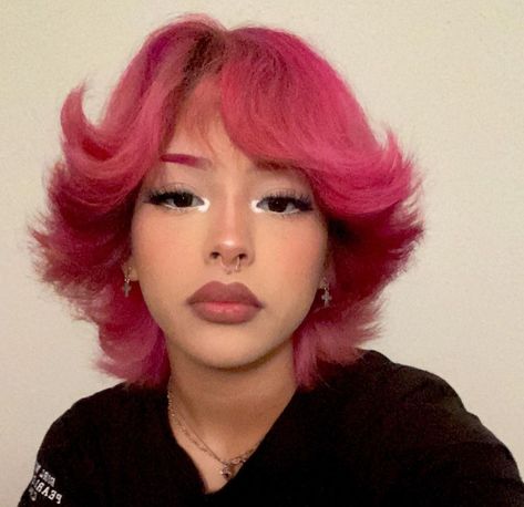 Short Pink Hair, Pink Short Hair, Poofy Hair, Wine Hair, Hair Growing Tips, Dyed Hair Inspiration, Alternative Makeup, Hair Shows, Hair Reference