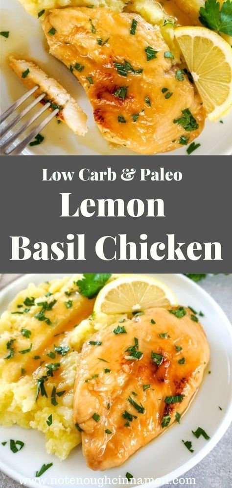 Garlic Basil Chicken, Basil Chicken Recipe, Chicken Breast Marinade, Honey And Garlic, Lemon Basil Chicken, Dinner Paleo, Honey Glazed Chicken, Lean Chicken, Healthy Protein Meals