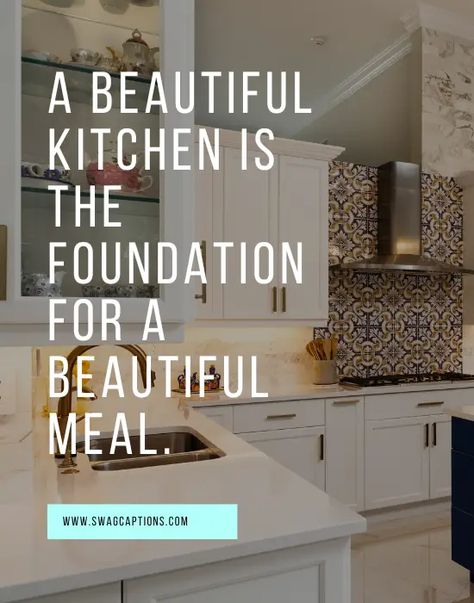 Kitchen Captions, Influence Quotes, Construction Quotes, Photo Captions, Interior Design Instagram, Kitchen Construction, Game Zone, Kitchen Post, Simple Interior Design