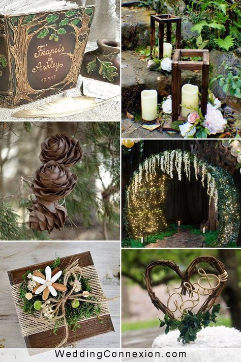 Enchanted Forest Wedding Gift Box, Wedding Theme Ideas Fairytale, Fantasy Forest Theme Party, Fantasy Themed Wedding Decor, Woodland Themed Wedding Decorations, Fantasy Woodland Wedding, Woodland Fantasy Wedding, Viking Wedding Theme Ideas, Woodlands Wedding Theme