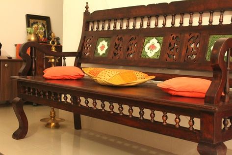 A mini tour of the Woodooz Home | Woodooz Home Decor® Indian Furniture Living Rooms, Indian Home Decor Living Room, Carved Sofa, Indian Living Room, Wooden Sofa Set Designs, Indian Living Rooms, Wooden Sofa Designs, Wooden Sofa Set, Antique Sofa