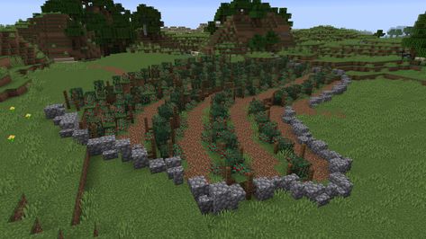 Minecraft Berry Farm Ideas, Minecraft Medieval Farm Ideas, Mc Farm, Minecraft Kale, Construction Minecraft, Minecraft Building Guide, Minecraft Garden, Minecraft Decoration, Capas Minecraft