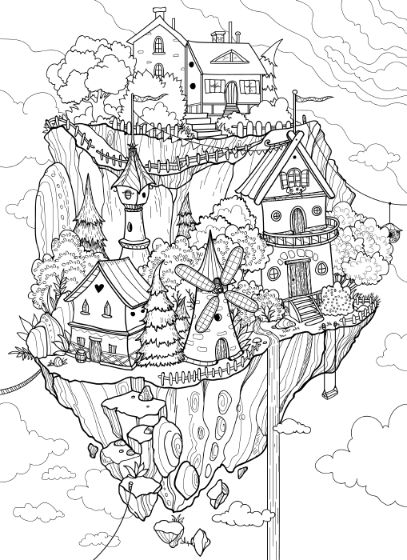 Coloring Pages Free Printable Grown Ups, Modele Zentangle, Forest Coloring Pages, Adult Coloring Designs, Detailed Coloring Pages, Adult Colouring Pages, Free Adult Coloring Pages, Printable Adult Coloring Pages, Adult Coloring Book Pages