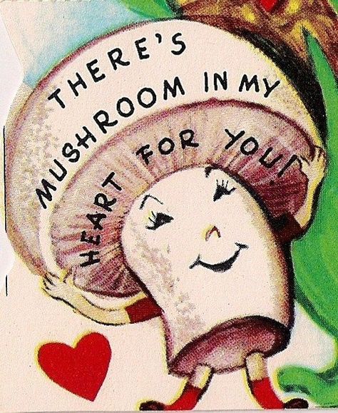 Under Your Spell, Vintage Valentine Cards, Vintage Mushroom, Retro Valentines, My Funny Valentine, Valentines School, Vintage Greeting Cards, Valentines For Kids, Vintage Valentines