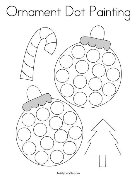 Ornament Dot Painting Coloring Page - Twisty Noodle Christmas Dot Art, Dot Markers Art, Marker Coloring Pages, Dot Marker Printables, Marker Coloring, Holiday Worksheets, Twisty Noodle, December Crafts, Christmas Teaching