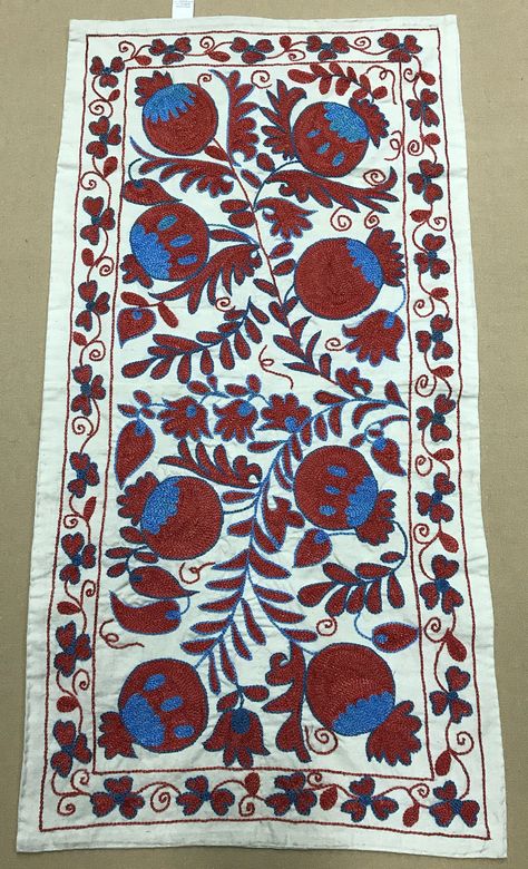 Complicated Embroidery, Embroidery Runner, Its Complicated, Suzani Fabric, Embroidery Motifs, Silk Embroidery, Hanging Wall, Geometric Patterns, Floral Designs