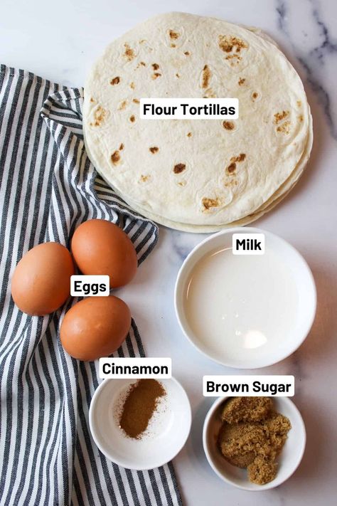 Tortilla French Toast, Leftover Flour Tortillas, Tortilla Breakfast, Corn Tortilla Recipes, Recipes With Flour Tortillas, Fancy Breakfast, How To Make Tortillas, Flour Tortilla, Tortilla Recipe