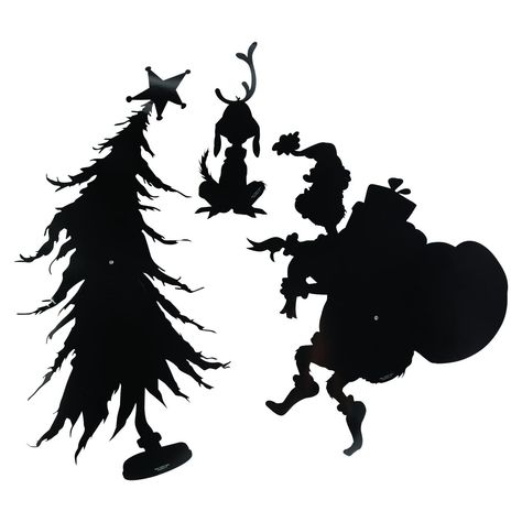 PRICES MAY VARY. Invite an iconic Christmas character to your holiday party! Dr. Suess The Grinch wall cutouts are great as holiday wall decorations or as a backdrop for a photo booth or selfie station. Each of these cutouts features the silhouette of a recognizable image from the beloved Dr. Seuss book. Guests will love these holiday decorations! Cardstock. (3 pcs. per unit) 6" - 24" x 11" - 24 1/4" Invite an iconic Christmas character to your holiday party! Dr. Suess The Grinch wall cutouts ar Grinch Silhouette Printable, Whoville Silhouette, Grinch Silouhette, Grinch Silhouette Svg, Grinch Photo Backdrop Diy, Grinch Window Silhouette, Grinch Lair, Shadow Templates, Grinch Christmas Decorations Whoville