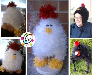 Chicken Hats, Crochet Animal Hats, Chicken Pattern, Crochet Chicken, Crochet Knit Hat, Chickens And Roosters, Animal Hats, Crochet Baby Hats, Crochet Hat Pattern