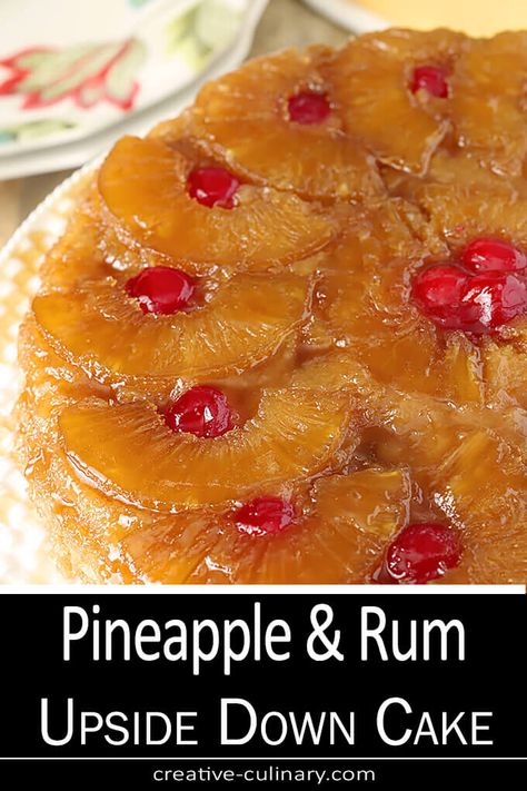 Rum Cake Recipe, Rum Recipes, Pineapple Rum, Boozy Desserts, Rum Cake, Pineapple Upside, Pineapple Upside Down Cake, Pineapple Upside Down, Pineapple Cake