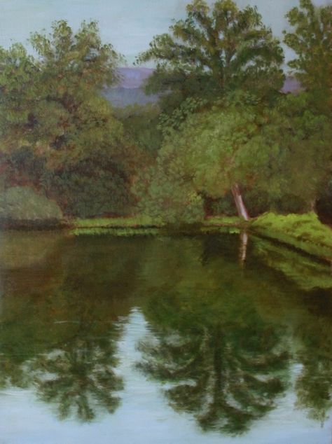 Owen Pond, near Warren Wilson College, early summer. 2015, Oil on paper (mounted on birch panel), 9" x 12", $95 unframed Black Mountain, Memory Lane, Asheville, Summer 2015