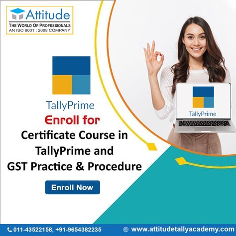 Enroll in the course of tally prime and learn GST practice and procedure by attitude tally academy. They are the best in various courses and teachings. Make your career bright.... join us!!. Visit us: www.attitudetally.com Contact us: 011-43522158 / +91-9654382235 #AttitudeTallyAcademy #Career #Courses #Proffesion #BrightFuture #Academy #Institute #BrightCareer #GreatCourses #BestCourses #BigCareer Course Poster Design, Class Poster Design, Commerce Students, Course Poster, Tally Prime, Poster Design Ideas, Accounting Course, Flex Banner Design, Education Poster Design