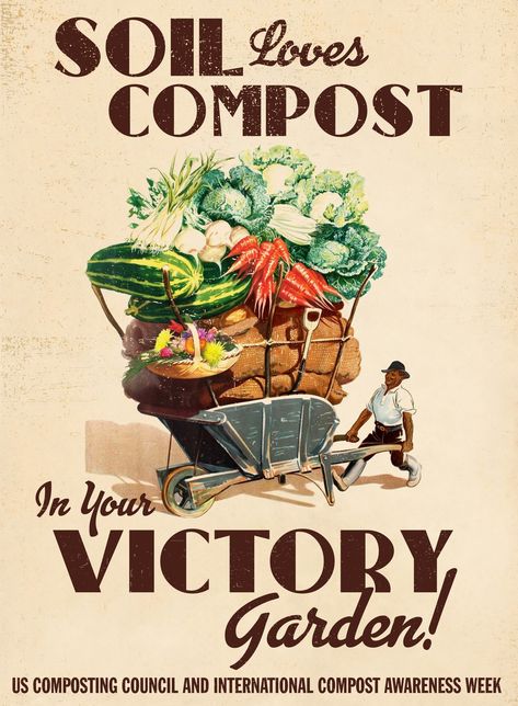 Victory Gardens - US Composting Council Victory Gardens, Composting At Home, Victory Garden, Garden Compost, Family Learning, Soil Testing, Social Media Schedule, Home Vegetable Garden, Food Garden