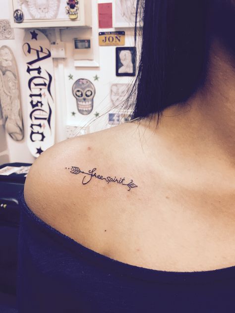 "Free spirit "done at artistic studio hair and tattoo Free Spirit Tattoos For Women, Free Spirit Tattoo Symbol, Free Spirit Tattoo Ideas, Free Spirit Tattoo, Motivational Tattoos, Best Neck Tattoos, Hippie Tattoo, Good Tattoo Quotes, Spirit Tattoo