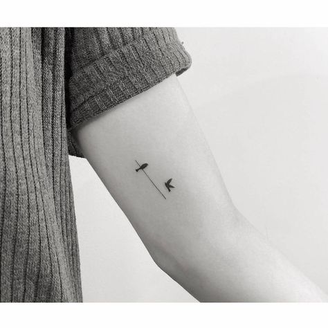 Minimal Inner Arm Tattoo, Minimal Bicep Tattoo Men, Bird Tattoo Inner Arm, Wire Tattoo Arm, Tattoo Lower Arm, Birds On A Wire Tattoo, Tattoo Inside Arm, Tattoo Inner Arm, Wire Tattoo