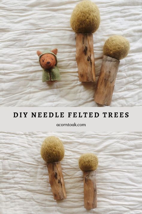 Felted Trees, Diy Wool Felt, Felt Toys Diy, Roving Yarn, Homeschool Crafts, Needle Felted Christmas, Toy Diy, Felt Tree, Learn Crafts