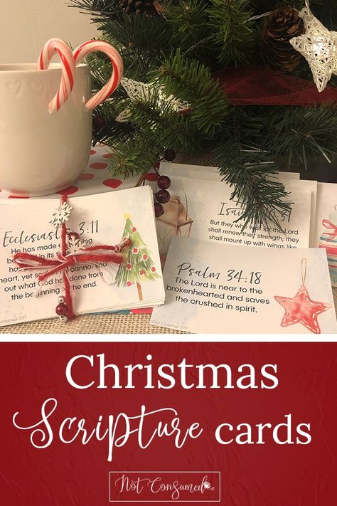 Christmas Scripture Cards are not only a wonderful gift, they are a huge encouragement to the people in your life. Make this free printable set a tradition! Scripture Cards Printable, Free Scripture Cards, Christmas Scripture, Christian Christmas Gift, Christmas Bible Verses, Christ Centered Christmas, Christmas Bible, Christmas Program, Scripture Cards