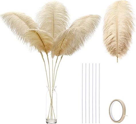 Masquerade Decorations, Floral Arrangement Wedding, Wedding Party Centerpieces, Large Feathers, Boho Feathers, Feather Crafts, Wedding Vases, Party Centerpieces, Ostrich Feathers