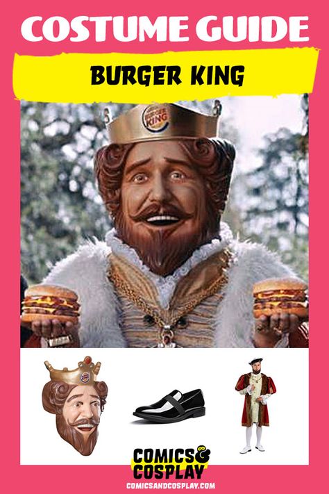 Burger King Halloween Costumes, Burger King Costume, Burger King Mascot, Fast Food Mascot, Costume Ideas Diy, Food Mascot, Authentic Costumes, Diy Cosplay, Costume Guide