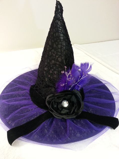 Decorated a witches hat for Witches Night Out in Kimmswick, MO Diy Witches, Witch Hats Costume, Witches Night, Witches Night Out, Witch Shop, Haunted Halloween, Witch Diy, Witch Hats, Witches Hat