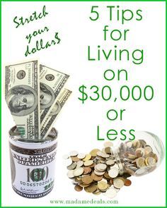 Frugal Living Ideas: 5 Tips on Living on 30000 or Less Homemaker Tips, Frugal Living Ideas, Savings Tips, Money Budget, Thrifty Thursday, Household Budget, Budget Ideas, Saving Money Budget, Financial Security