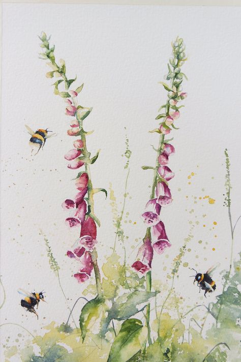 Twitter Water Colours, Sketches Tutorial, Painting Artist, Watercolor Art Lessons, Big Art, Water Colour, Watercolor Animals, Artist Art, Bumble Bee