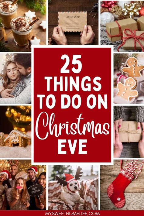 Christmas Eve Present Ideas, Fun Christmas Eve Ideas, Couples Christmas Eve Box Ideas, Christmas Eve Traditions For Adults, Christmas Eve Activities For Adults, Stuff To Do On Christmas, Christmas Eve Ideas Family, Things To Do Christmas Eve, What To Do On Christmas Eve