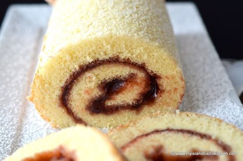 Jelly Roll - My Island Bistro Kitchen Gluten Free Jelly Roll Cake, Jelly Roll Cake Recipe, Jelly Rolls Recipe, Rocher Torte, Confectioners Sugar Icing, Sponge Cake Roll, Roll Cake Recipe, Jelly Roll Cake, Cake Jelly