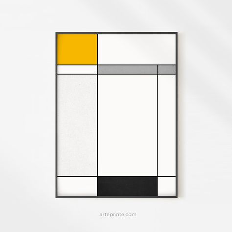 Abstract Geometric Art Print, Modernist Home, Bauhaus Art, Mid Century Modern Wall Art, Geometric Poster, Mid Century Modern Walls, Geometric Art Prints, Yellow Art, Mid Century Modern Art