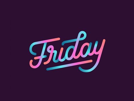 Friday by Ekaterina Vereshchynskaya | Dribbble | Dribbble Friday Calligraphy, Friday Typography, Friday Lettering, Hand Fonts, Lettering Letters, Typography Lettering, Calligraphy Lettering, Branded Content, Hand Type