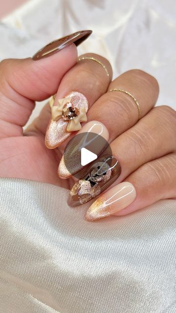 Daily Charme Official on Instagram: "Nail Tutorial: Teddy Bear Cat Eye Nails perfect for Fall 🧸✨🍁 Comment “TEDDY BEAR” for all the cozy nail essentials!  Save & share for inspo! 🤎  #fallnails #cateyenails #teddybearnails #velvetnails #jellynails #autumnnails #cozynails #nailinspo #diynails #nailtutorial #nailtech #nails #nailvideos #magneticnails #brownnails #tutorial #cateyepolish #cateyegel #fall #autumn #fall2024 #autumn2024" Bear Cat, Velvet Nails, Nail Tutorial, Eye Nails, Magnetic Nails, Cat Eye Gel, Nail Essentials, Nail Fashion, Jelly Nails