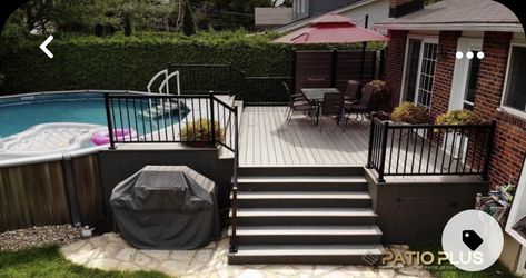 Deck And Patio Ideas, Decks Around Pools, Patio Images, Pool Deck Plans, Patio Installation, Pool Shed, Deck And Patio, Pool Deck Ideas, Best Above Ground Pool