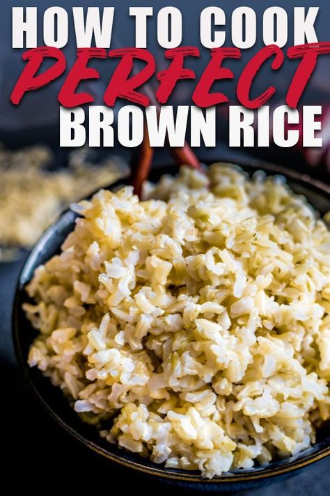 Ever wonder how to cook perfect brown rice? My method uses the stove top and it truly is the best way to cook brown rice! #rice #cookingtips #cooking101 #cookinglight #cookinglesson #wholefoods #wholegrain #recipeideas #recipeoftheday #recipeoftheweek #he Instant Brown Rice Recipes Seasoned, How To Season Brown Rice, Seasoned Brown Rice Recipes, Brown Rice Recipes Seasoned, Brown Rice Seasoning, Seasoned Brown Rice, Brown Rice Recipes Easy, Perfect Brown Rice, Brown Rice Cooking