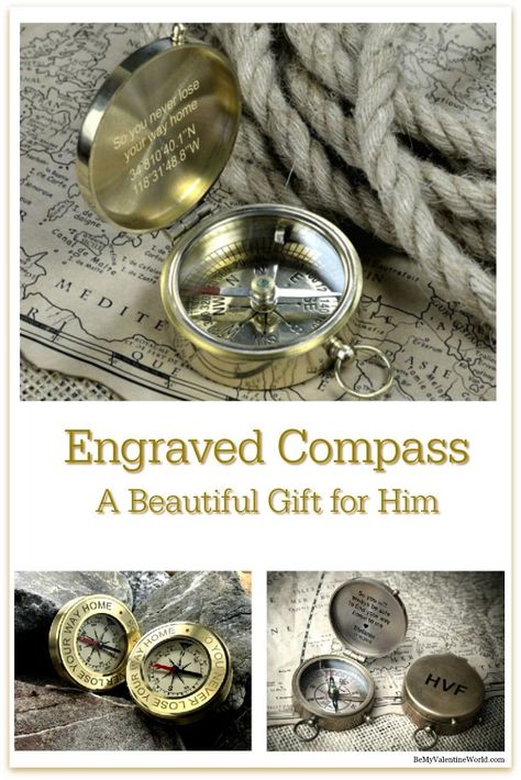 Engraved Compasses Bulletproof Clothing, Brass Compass, Engraved Compass, A Compass, My Valentine, Be My Valentine, Compass, Mom And Dad, Valentine Day Gifts